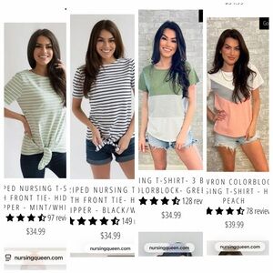 Nursing Queen Nursing/Breastfeeding shirts, set of 5 (EUC)